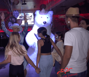 White Polar Bear for Children's Kids Parties in Athens. Order a greeting from a polar bear in Athens. Polar bear for birthday. polar bear in Athens. Order a Polar Bear for children's kids parties. Animator White Polar Bear for a Children's kids Party in Athens. Mascotte White Polar Bear at a kids children's party. Gift Delivery. Polar bear.
